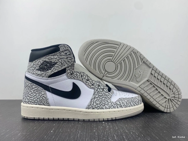 1st Kicks Shoes White Jordan OG 1 DZ5485-052 Air Cement High 0717